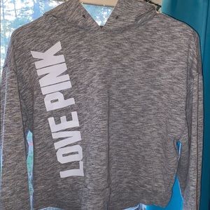 Grey PINK crop top sweater